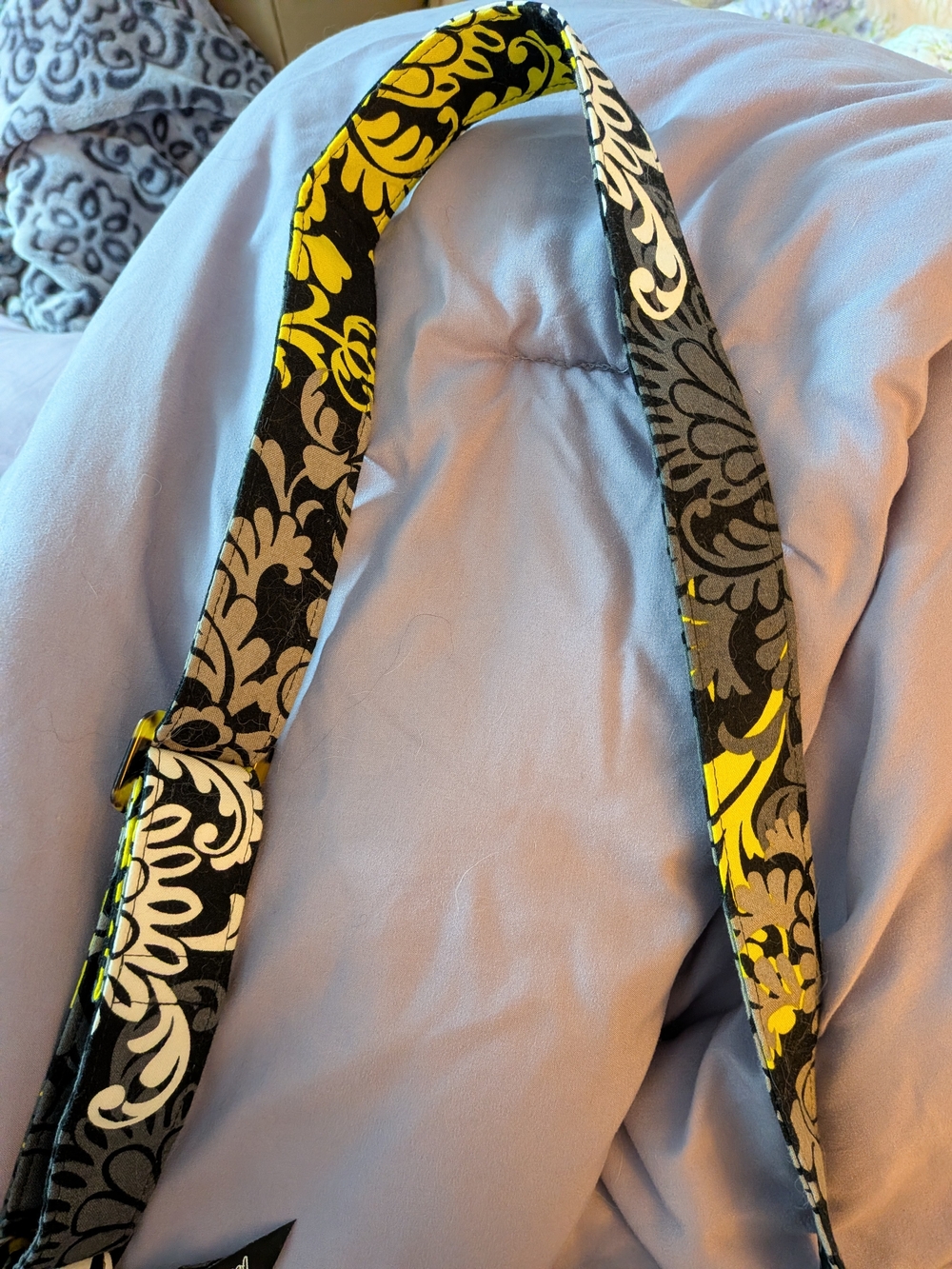 Vera Bradley Quilted Shoulder Bag - Black, White & Yellow Accents - Picture 8 of 10